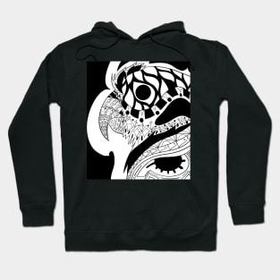 black parrot loro bird ecopop arts Hoodie